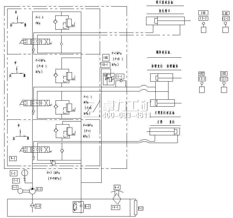 FGY型1噸、1.5噸高位翻車(chē)機(jī)液壓系統(tǒng)原理圖